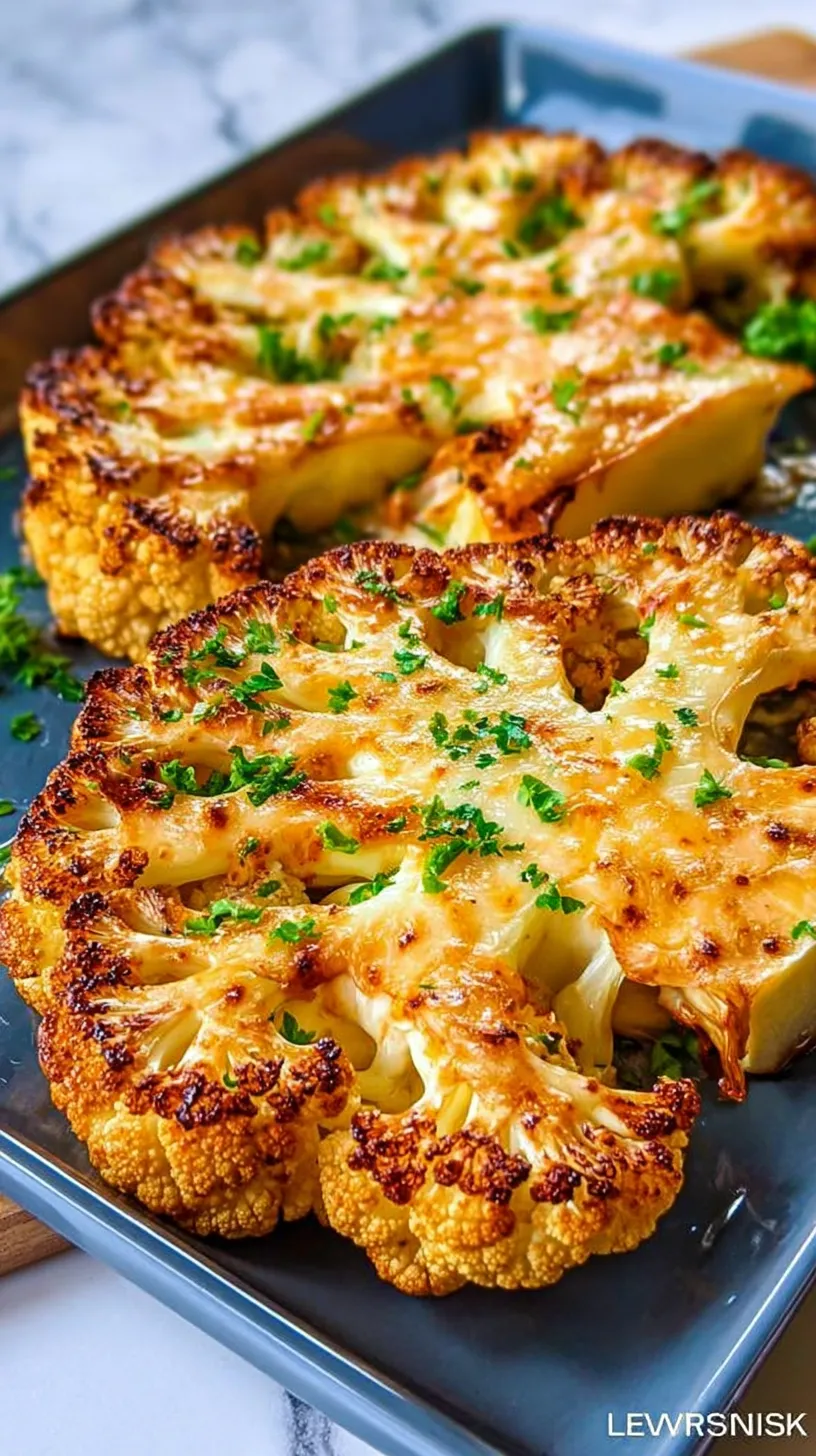 Easy Cheesy Low Carb Caulolfower Steaks Recipe