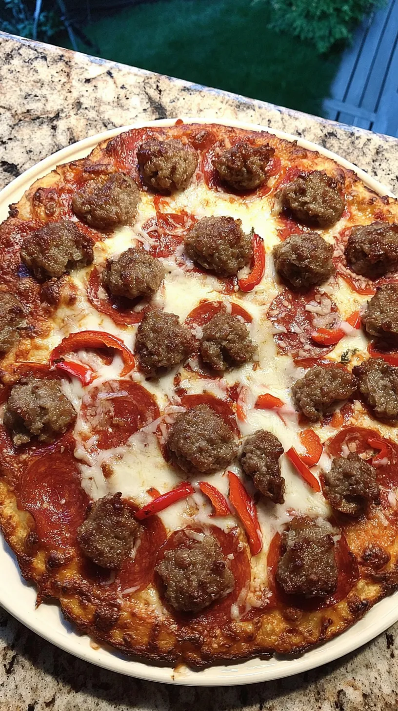 Delicious Sausage Crusted Keto Pizza with Peppers